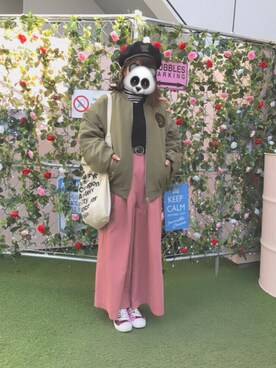 「Rodeo Crowns（ロデオクラウンズ）のアイテム（ハンチング/ベレー帽）」を使った、_yさん（レディース・151cm）の冬コーディネート