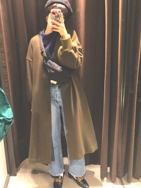 「mici（ミチ）のアイテム（ジャケット/アウター）」を使った、Beckyさん（レディース・171cm）の冬コーディネート
