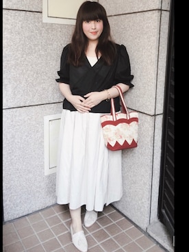 「NaRaYaのアイテム」を使った、カボチャさん（レディース・158cm）の春コーディネート