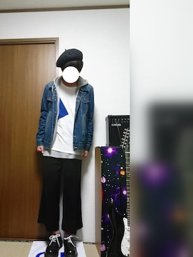 「NICE CLAUP（ナイスクラップ）のアイテム（ハンチング/ベレー帽）」を使った、Aさん（メンズ・176cm）の冬コーディネート