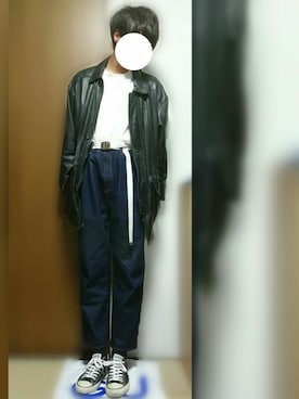 「アイテム（ステンカラーコート）」を使った、Aさん（メンズ・176cm・10代）の冬コーディネート