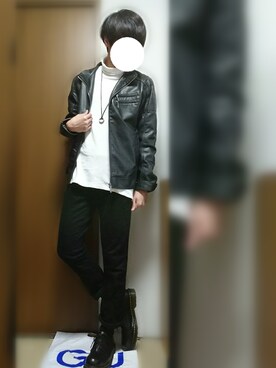 「Avail（アベイル）のアイテム（ライダースジャケット）」を使った、Aさん（メンズ・176cm）の春コーディネート