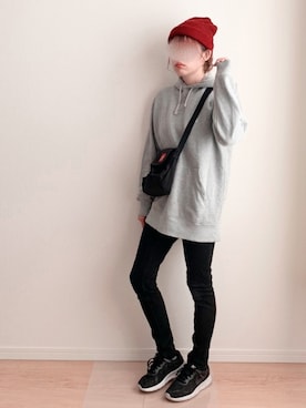 「旦那さんのを借りました」｜anmiさん（レディース・156cm）の秋コーディネート