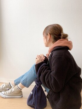 「スウェットパーカー」｜「アイテム（その他）」を使った、anmiさん（レディース・156cm）の秋コーディネート