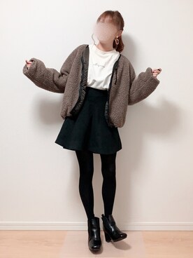 「大人ミニスカ部」｜anmiさん（レディース・156cm）の冬コーディネート