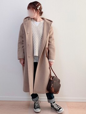 「CONVERSE（コンバース）のALL STAR HI（スニーカー）」を使った、anmiさん（レディース・156cm）の冬コーディネート