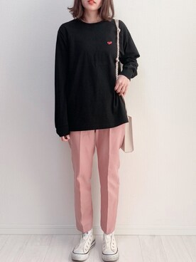 「韓国コーデ」｜「アイテム（スリッポン）」を使った、anmiさん（レディース・156cm）の冬コーディネート