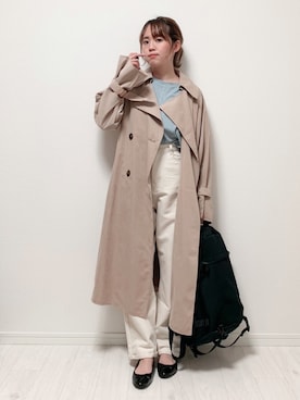 「GeeRA（ジーラ）のアイテム（トレンチコート）」を使った、anmiさん（レディース・156cm）の春コーディネート