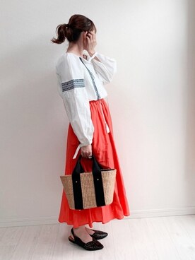 anmiさんの「【WEB限定】【Gigi】綿シルクロングスカート」を使ったコーディネート