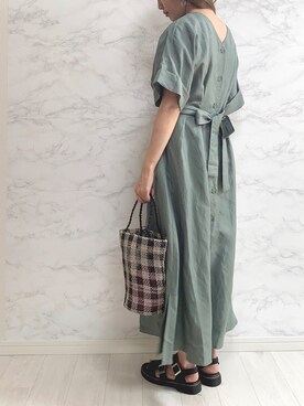 「HALIN（ハリン）のアイテム」を使った、anmiさん（レディース・156cm）の夏コーディネート