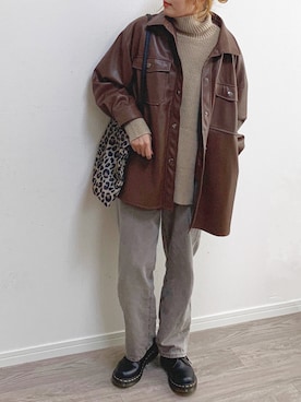 「ap retro（アプレトロ）のアイテム（その他アウター）」を使った、anmiさん（レディース・156cm）の秋コーディネート