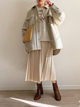 「Crisp」｜「アイテム（ブルゾン）」を使った、anmiさん（レディース・156cm）の秋コーディネート