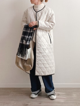 「socolla（ソコラ）のアイテム（その他アウター）」を使った、anmiさん（レディース・156cm）の秋コーディネート