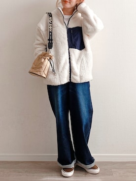「Fizz（フィズ）のアイテム（ブルゾン）」を使った、anmiさん（レディース・156cm）の秋コーディネート