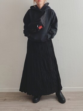 「パーカーワンピ」｜anmiさん（レディース・156cm）の冬コーディネート