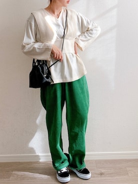 「M nort（エムノート）のアイテム（パンツ）」を使った、anmiさん（レディース・156cm）の冬コーディネート