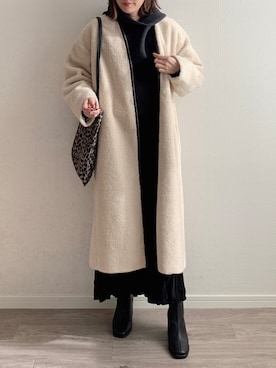 「crie conforto（クリーコンフォルト）のアイテム（ジャケット/アウター）」を使った、anmiさん（レディース・156cm）の冬コーディネート
