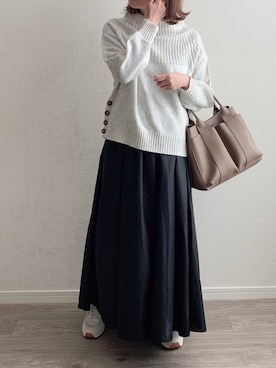 「rectangle（レクタングル）のアイテム（スカート）」を使った、anmiさん（レディース・156cm）の冬コーディネート