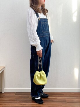 「DHOLIC STYLE（ディーホリックスタイル）のアイテム（オールインワン・サロペット）」を使った、anmiさん（レディース・156cm）の冬コーディネート