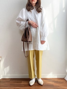 「rectangle（レクタングル）のアイテム（パンツ）」を使った、anmiさん（レディース・156cm）の春コーディネート