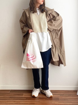 「Traditional Weatherwear（トラディショナルウェザーウェア）のMARCHE BAG MINI（トートバッグ）」を使った、anmiさん（レディース・156cm）の春コーディネート