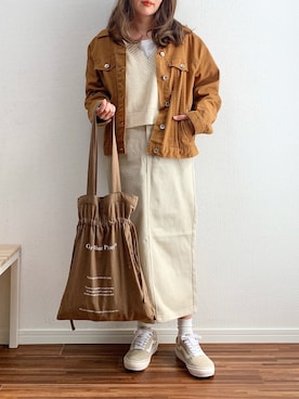 「Chillfar（チルファー）のアイテム（デニムジャケット）」を使った、anmiさん（レディース・156cm）の春コーディネート