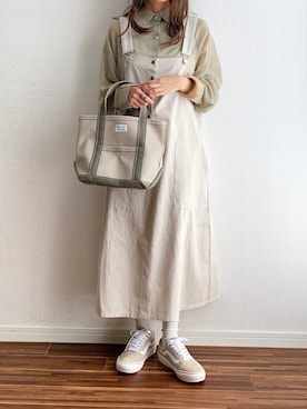 「DHOLIC STYLE（ディーホリックスタイル）のアイテム（オールインワン・サロペット）」を使った、anmiさん（レディース・156cm）の春コーディネート