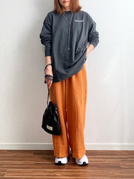「ロンＴ」｜anmiさん（レディース・156cm）の春コーディネート