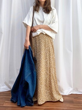 「ap retro（アプレトロ）のアイテム（デニムジャケット）」を使った、anmiさん（レディース・156cm）の春コーディネート