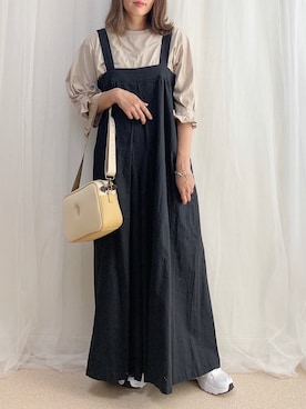 「AmbreNeige」｜「アイテム（サロペット/オーバーオール）」を使った、anmiさん（レディース・156cm）の春コーディネート