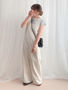 「rectangle（レクタングル）のアイテム（オールインワン・サロペット）」を使った、anmiさん（レディース・156cm）の春コーディネート