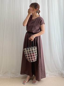 「HALIN（ハリン）のアイテム」を使った、anmiさん（レディース・156cm）の春コーディネート