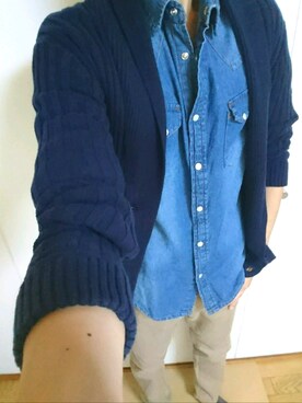 「Sputnik（スプートニク）のアイテム」を使った、takeさん（メンズ・175cm）の秋コーディネート