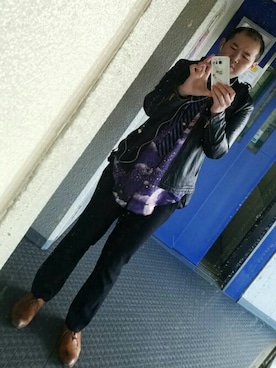 「And A（アンドエー）のアイテム（スラックス）」を使った、👿         さん（メンズ・178cm）の冬コーディネート