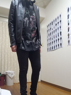 「URBAN RESEARCH（アーバンリサーチ）のアイテム（ライダースジャケット）」を使った、👿         さん（メンズ・178cm）の秋コーディネート