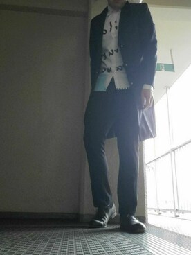 「Paul Smith（ポールスミス）のアイテム（チェスターコート）」を使った、👿         さん（メンズ・178cm）の冬コーディネート