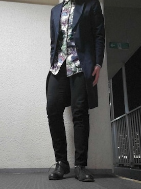 「Paul Smith（ポールスミス）のアイテム（チェスターコート）」を使った、👿         さん（メンズ・178cm）の冬コーディネート