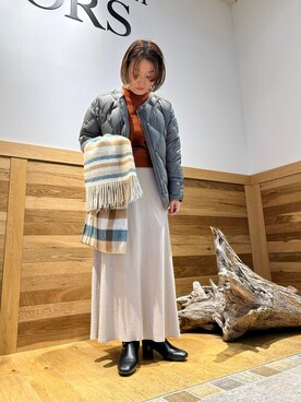 「ロンクスカート」｜「アイテム（ブルゾン）」を使った、ayuさん（レディース・155cm）の秋コーディネート