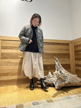 「ショートダウン」｜「アイテム（ブルゾン）」を使った、ayuさん（レディース・155cm）の秋コーディネート