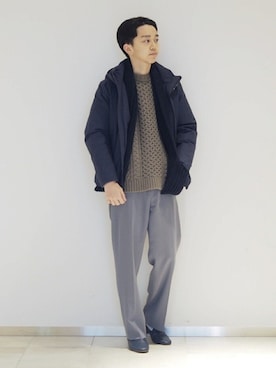 「EDIFICE（エディフィス）のアイテム（スリッポン）」を使った、MATSUさん（メンズ・175cm）の冬コーディネート