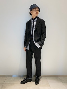 「EDIFICEスタッフ」｜「アイテム（帽子）」を使った、MATSUさん（メンズ・175cm）の春コーディネート