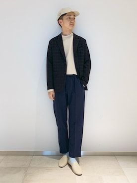「EDIFICE（エディフィス）のアイテム（その他シューズ）」を使った、MATSUさん（メンズ・175cm）の春コーディネート