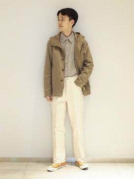 「EDIFICE（エディフィス）のアイテム（ブルゾン）」を使った、MATSUさん（メンズ・175cm）の春コーディネート