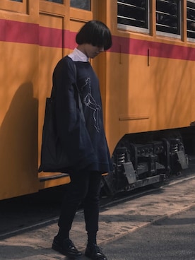 「DRESSEDUNDRESSED（ドレスドアンドレスド）のアイテム（スウェット）」を使った、Masakiさん（メンズ・175cm）の春コーディネート