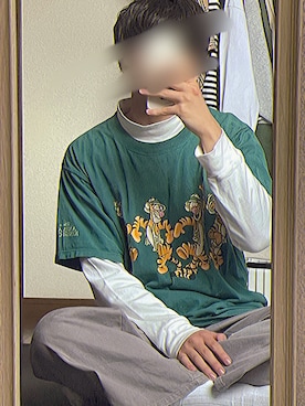 「Adoon plain（アドーンプレーン）のアイテム（パンツ）」を使った、翔大さん（メンズ・167cm・20代）の春コーディネート