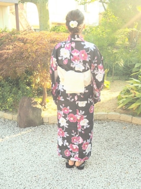 「しまむら（シマムラ）のアイテム（浴衣）」を使った、mayaさん（レディース・151cm）の夏コーディネート