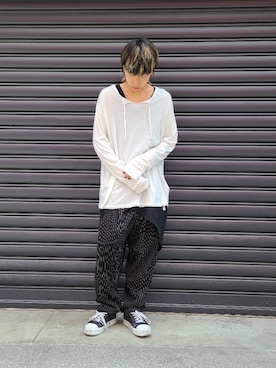 BED J.W. FOED 20SS-B-PT02-2 カットオフパンツ BED J.W. FORD(ベッドフォード) / 20SS/2 tuck stripe pant