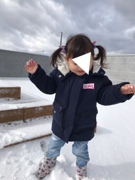 「BdeR（ビーデアール）のアイテム」を使った、mishiさん（キッズ・80cm）の冬コーディネート