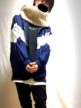 「KANGOL（カンゴール）のアイテム（ナイロンジャケット）」を使った、ワッカさん（メンズ・174cm）の春コーディネート