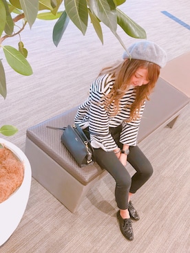 「AZUL by moussy（アズールバイマウジー）のストレッチツイルスキニーパンツ（その他パンツ）」を使った、❥︎❥︎ maho さん（レディース・164cm）の秋コーディネート